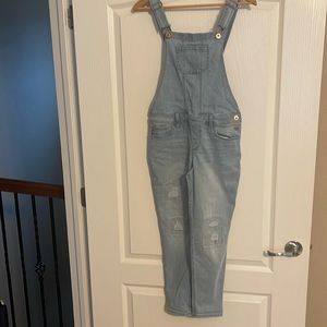 Abercrombie kids light wash overalls , Sz 13/14